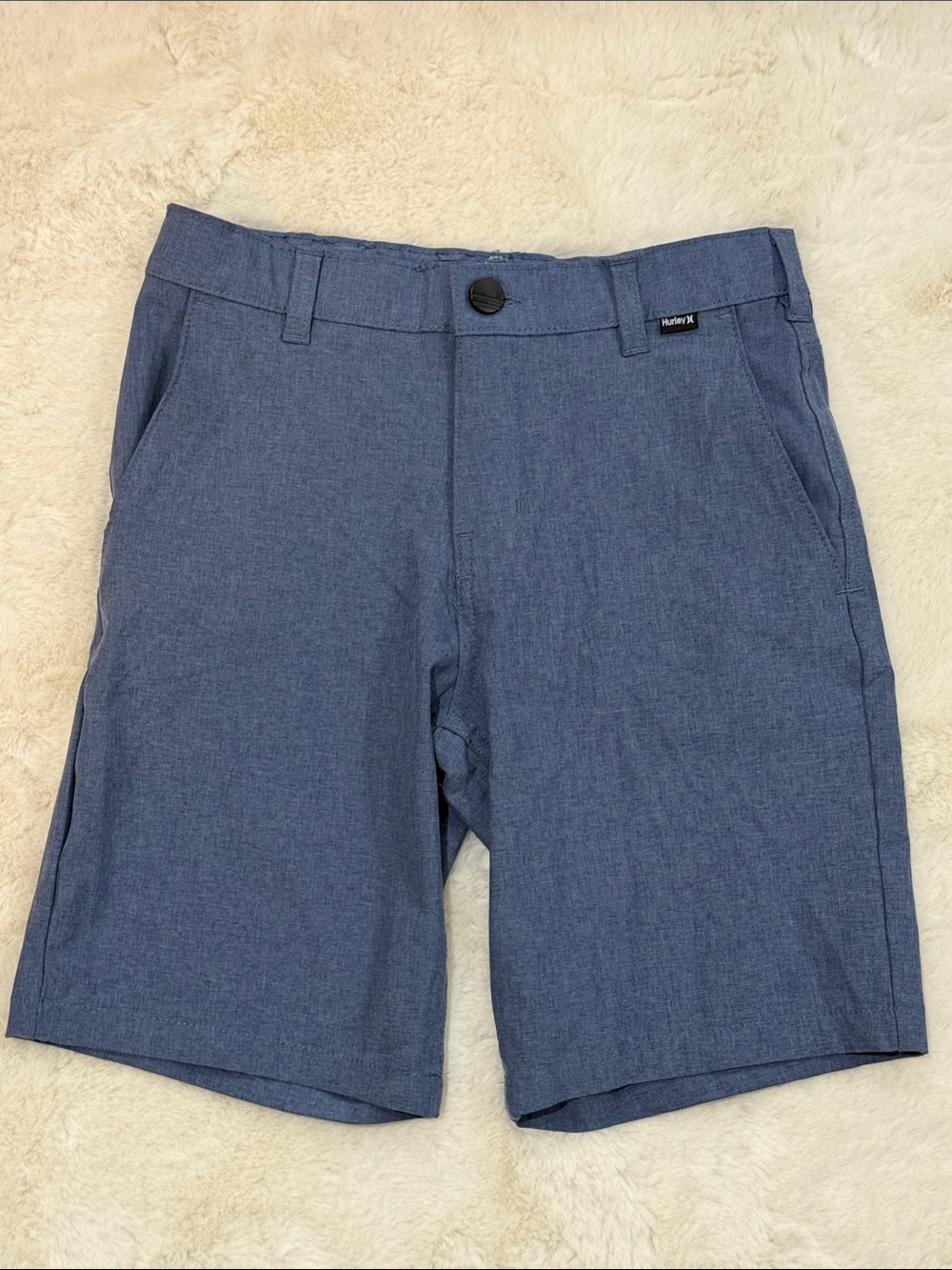 Hurley kids Heathered Navy Flat-Front Shorts